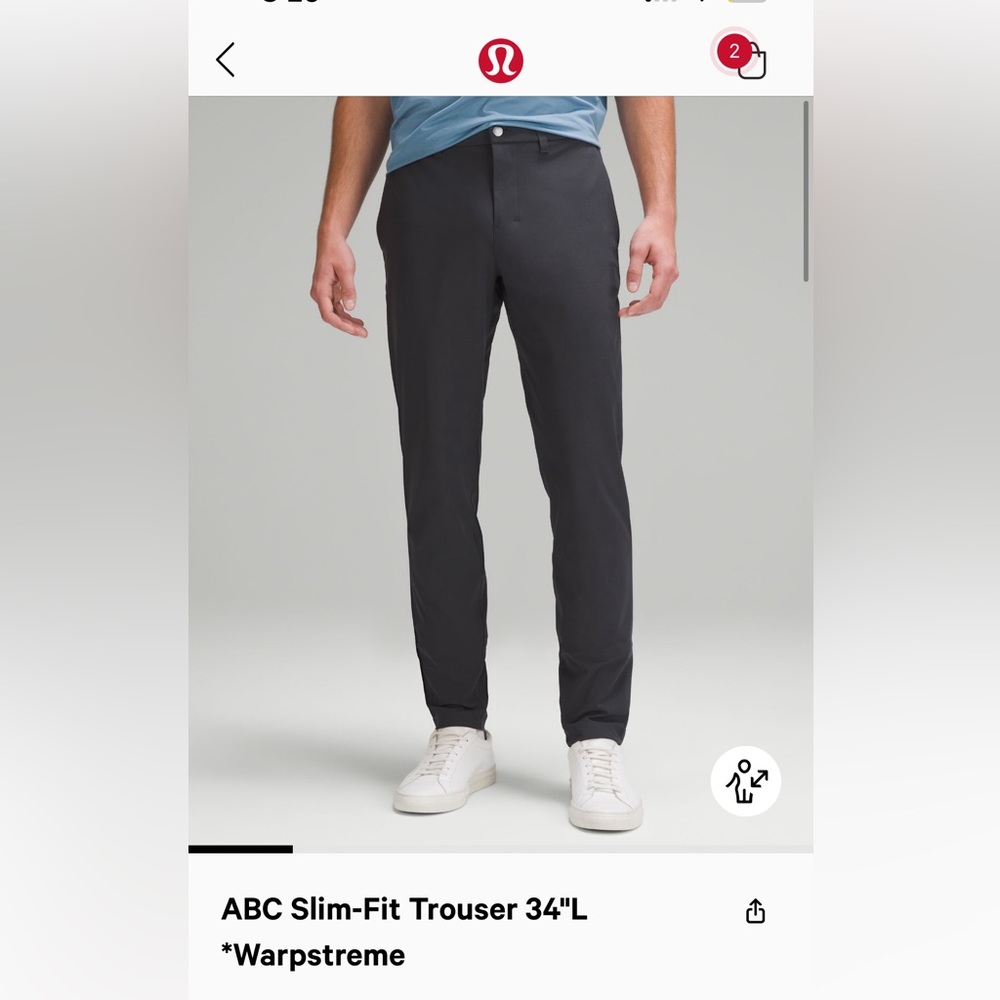 ABC Slim fit trouser 32/34 obsidian
